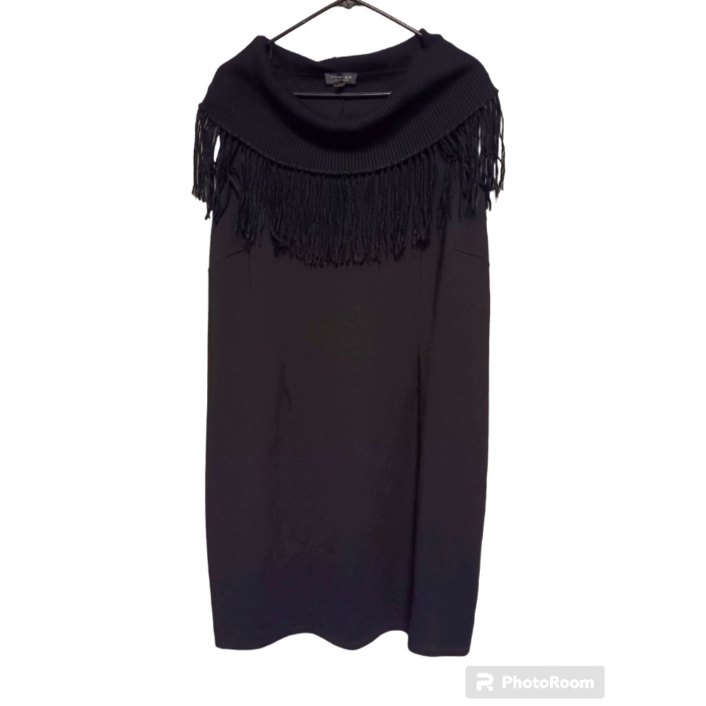 Spense Sleeveless Dress with Cow Neck and Fringe EUC
